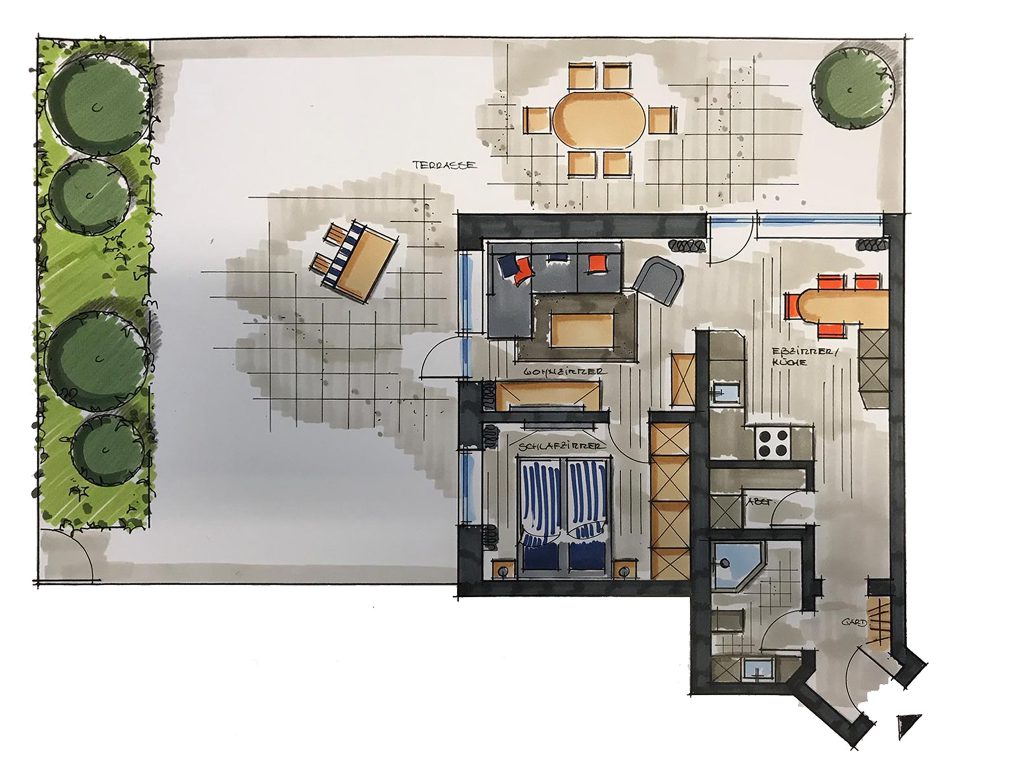 Grundriss Ferienwohnung Krabbe